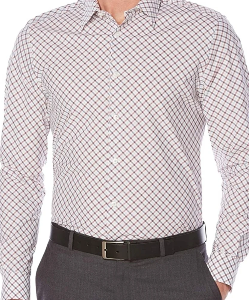 Perry Ellis Slim Fit Multi-Color Long Sleeve‎ Dress Shirt Size Large Check
